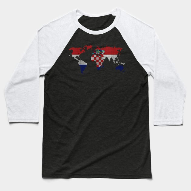 Croatia Baseball T-Shirt by 1STunningArt